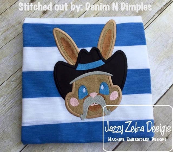 Cowboy Bunny Boy appliqué machine embroidery design