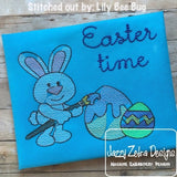 Easter bunny painting egg sketch machine embroidery design