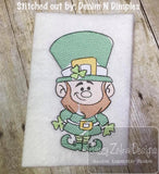 Saint Patricks day Leprechaun sketch machine embroidery design