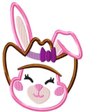 Cowgirl Bunny applique machine embroidery design