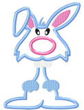 Goofy Bunny applique machine embroidery design
