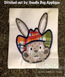 Cowboy Bunny Boy appliqué machine embroidery design