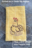 Chicken hen satin stitch machine embroidery design