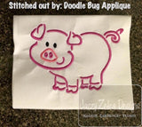 Pig satin stitch machine embroidery design