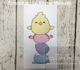Easter Chick sitting on egg stack sketch machine embroidery design