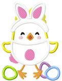 Easter Chick in Bunny Suit appliqué machine embroidery design
