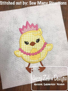 Easter Princess Chick Applique Machine Embroidery Design