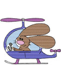 Easter Bunny Helicopter sketch machine embroidery design