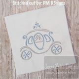 Princess Carriage satin stitch machine embroidery design