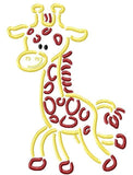 Giraffe satin stitch machine embroidery design