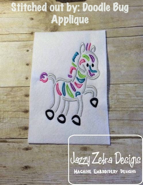 Zebra satin stitch machine embroidery design