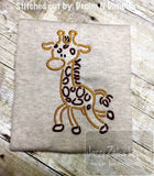 Giraffe satin stitch machine embroidery design