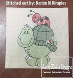 Turtle and Ladybug Sketch Machine Embroidery Design