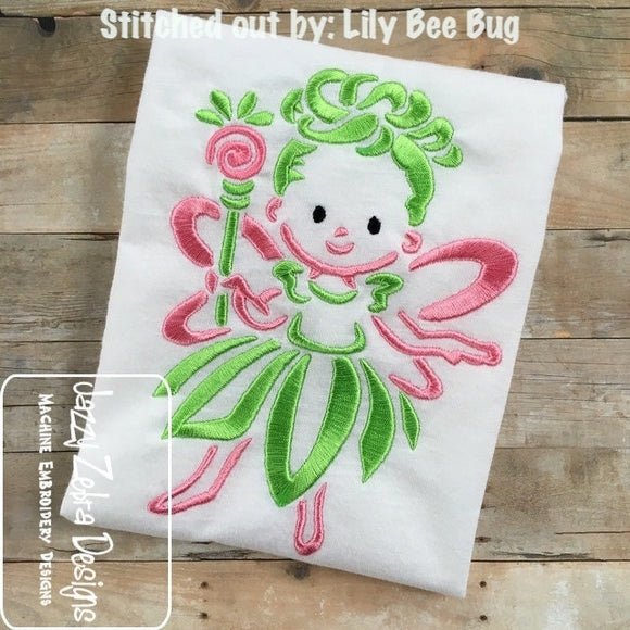 Fairy satin stitch machine embroidery design