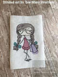 Mod Girl Sketch Machine Embroidery Design