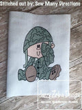 Boy Military sketch machine embroidery design