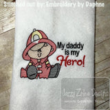 Fireman boy sketch machine embroidery design