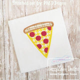 Slice of Pepperoni Pizza applique machine embroidery design