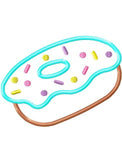 Donut with sprinkles applique machine embroidery design