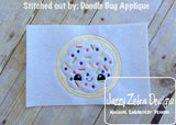 Cookie with face and sprinkles appliqué machine embroidery design