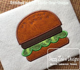 Hamburger applique machine embroidery design