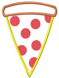 Slice of Pepperoni Pizza applique machine embroidery design