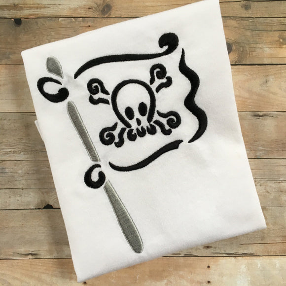 Pirate Flag satin stitch machine embroidery design