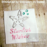 Starfish Wishes satin stitch machine embroidery design