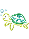 Sea Turtle satin stitch machine embroidery design