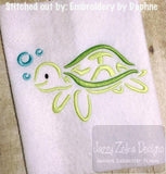 Sea Turtle satin stitch machine embroidery design