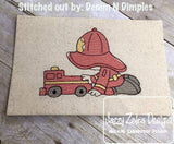 Little Firefighter Sketch Machine Embroidery Design