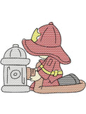 Lil Firefighter Sketch Machine Embroidery Design