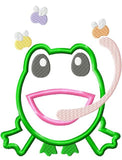 Circle Frog appliqué machine embroidery design