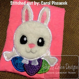 Bunny with Easter eggs appliqué machine embroidery design