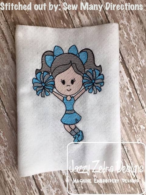 Cheerleader Sketch Machine Embroidery Design