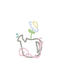 Flower in Watering Can appliqué machine embroidery design