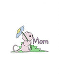 Mouse with flower umbrella Mom sketch machine embroidery design