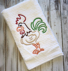 Rooster satin stitch machine embroidery design