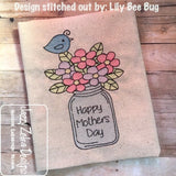 Mothers Day flowers sketch machine embroidery design