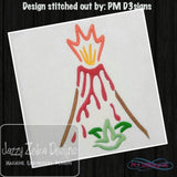 Volcano satin stitch machine embroidery design
