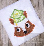 Fox wearing graduation cap appliqué embroidery design