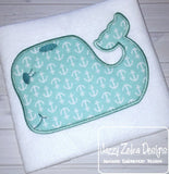 Girl Square Whale Appliqué Machine Embroidery Design