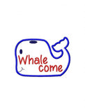 Whalecome saying Whale appliqué machine embroidery design