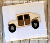 Military Humvee Transport appliqué machine embroidery design