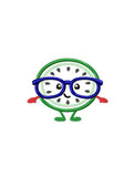 Boy Watermelon wearing glasses appliqué machine embroidery design