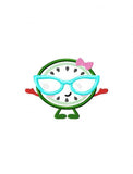 Girl Watermelon wearing sunglasses appliqué machine embroidery design