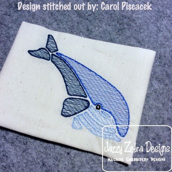 Whale Sketch Machine Embroidery Design