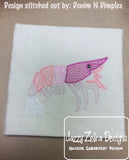Shrimp Sketch Machine Embroidery Design
