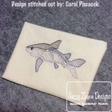 Shark Sketch Machine Embroidery Design