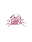 Crab motif filled machine embroidery design